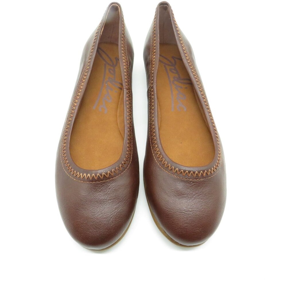 Zodiac Brown Leather Ballet Flats Women's Size 9M Slip-On Comfort Shoes